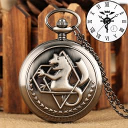 High Quality Full Metal Alchemist Silver Watch Pendant Men's Quartz Pocket Watches Japan Anime Necklace Gift Reloj De Bolsillo
