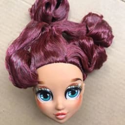 Quality Doll Heads Sparkly Alive Glasses Eyes No Hair Doll Parts White Purple Gold Hair Blue Black Skin Doll Accessories