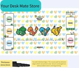 Cute Sleeping Snorlax Playmat with Zones Desk Mat for TCG Gaming Collectors