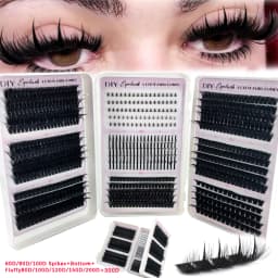 Large Capacity Eyelash Book 5D Fluffy 60D-300D Eyelash Bundle Mange Eyelash Nail Effect Fairy Anime Eyelashes Multiple Mixed Sty