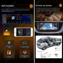Universal 1 Din Car Stereo 6.86Inch HD Touch Screen Car Multimedia Player Wireless CarPlay Auto BT FM USB Car Radio Audio Player