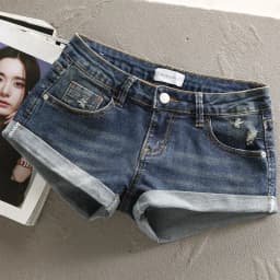 Low Waist Y2k Shorts Denim Slim Stretch Hip Sexy Super Short 2026 Summer Micro Mini Curled Booty Shorts