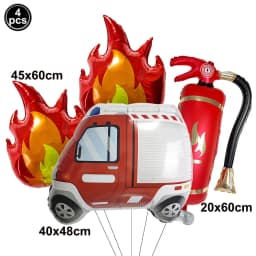 Jumbo Fireman Sam Balloons Fire Truck Foil Ballons Firefighter Themed Birthday Party Decortions Baby Shower Fire Engine Ballons
