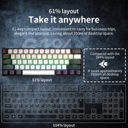 Mechanical Keyboard Gamer 60% Mini 6 1Keys Backlit PC Switches Keyboards Portable Wired Cute Laptop Key Board Teclado Mecanico