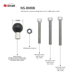 1 Inch 25mm Ball Head Adapter Motorcycle Handlebar Clamp Mount Phone Ball Head Mount Aluminum Ball Base Socket Arm Mount for Ram