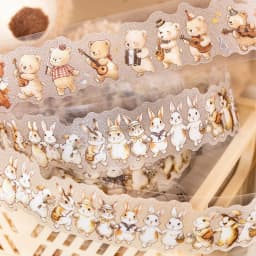 Journal GO 3cmx2m Cute Animals Tape Stickers for Collage Junk Journal Landscape Materials Journal Mobile Phone Laptop diy Decals