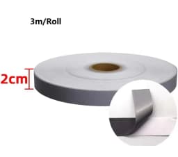 Polyester Grey Silver Reflective Strip Sticker Raincoats Backpacks Night Warning Adhesive Reflector Tape