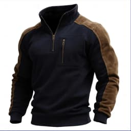 Autumn Winter New Men's Stand Collar Pullover Sweatshirts Fashion Patchwork Sports Tops Male Casual Streetwear Pull On Hoodie
