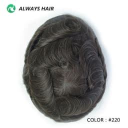 Invisible Hairline Hair System Unit for Men 0.03-0.04mm Super Thin Base Toupee Indian Human Hair Mens' Topper Wig