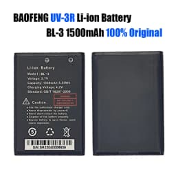 2PCS BAOFNEG UV-3R Battery BL-3 1500mAh 3.7V Compatible With Walkie Talkie BF-R5 BF-C50 BF-T6 Two Way Radio UV3R Li-ion