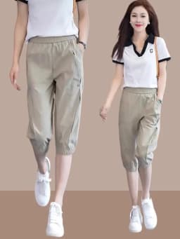 Ice Silk Seven-Quarter Harem Pants Women's Summer New High Waist Slimming Casual Sports Versatile Quick Dry Pants