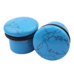 2pcs Organic Stone Ear Plugs Tunnels Single Flare Piercings Oreja Earrings Gauges Round Helix Lobe Labret Stretcher Body Jewelry