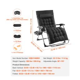 SucceBuy Zero Gravity Chair Zero Gravity Recliner Lounge Chair Adjustable Anti Gravity Chair with Cushion Footrest & Cupholder