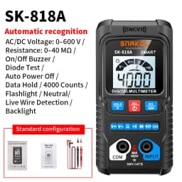 Profesional Digital Multimeter AC DC NCV Smart Multimeters Multimetro Ohm Voltage Meter Auto Range 600V Electrician Tester