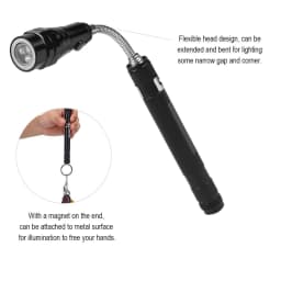 Aluminium Alloy Flash Flashlight Multi function Flexible Telescopic LED Flashlight Rotatable Torch with Magnetic End