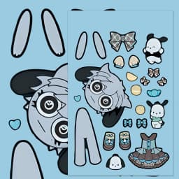 8/16/24sheets Cute Sprunkie Stickers Make Your Own Sprunkie Sticker Make A Face Stickers Kids Game Cartoon DIY Party Supplies
