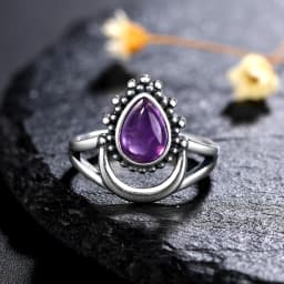 925 Silver Rings Natural Amethyst Gemstone Rings for Women Wedding Bands Anniversary Gift Fine Jewelry
