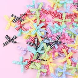 50Pcs/Lot Mini Plaid Stain Ribbon Bow Checkered Gingham Bow For DIY Sewing Crafts Wedding Decoration Hairpin Garment Accessories