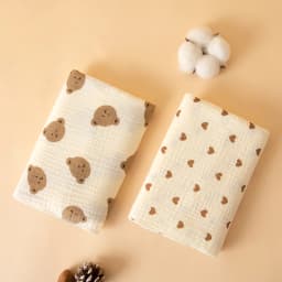 Simple Style Printed Baby Blanket Made of Gauze Material, Newborn Swaddle Blanket, Baby Swaddle Blanket, Gauze Wrap, Bedding, Baby Bath Towel, Infant Products