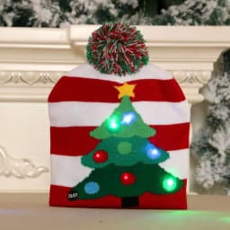 New Style! LED Christmas Hat Beanie Light Up Illuminate Warm Hat 48 Patterns New Year Snowman Sweater Hat Christmas Decorations