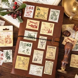 45 Pcs Vintage Plants Stamp Mini Paper Stickers for DIY Diary Scrapbooking Kawaii Stationery Seal Sticker Decoration