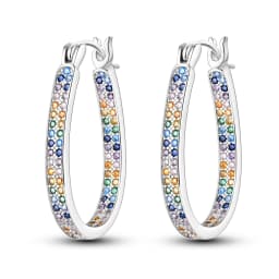 Orstarry S925 Sterling Silver Colorful Wavy Earrings Versatile Hoop Earrings For Women Jewelry Original Party Gifts