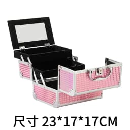 Makeup Case Handheld Aluminum Alloy Storage Box Large Capacity With Mirror Professional Makeup Artist Portable Makeup Toolbox