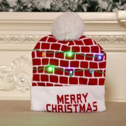 New Style! LED Christmas Hat Beanie Light Up Illuminate Warm Hat 48 Patterns New Year Snowman Sweater Hat Christmas Decorations