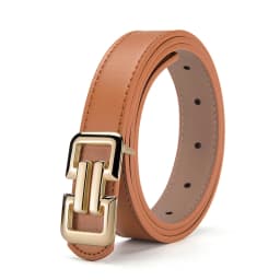 1-3pcs Simple Retro Color PU Belt Paired With Women's Dress Wide-leg Pants Belt Fashionable Smooth Buckle Belt Design