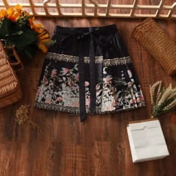 Chinese Style Improved Ming Dynasty Exquisite Printed Horse-face Skirt Women High Waist All-match Pleated Mini Horse-face Skirt