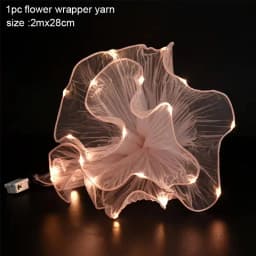 LED Flower Wrapping Paper With Lights Lace Mesh Wave Yarn Florist Bouquet Packaging Decoration Wedding Birthday Valentines Gifts
