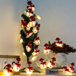 1pc 10/20 LED Plush Snowman String Lights Small Puppet Christmas Atmosphere Decorative Fairy Lights Perfect Xmas Gifts