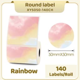 M110 M200 M221 2' Color Circle Thermal Sticker Label Self-Adhesive Round Direct Sticker Label for DIY Logo Design QR Code 1 Roll