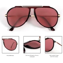 Luxury Brand Retro Oversized Big Frame Women Sunglasses Gradient Tea Color Oval Pilot Shades UV400 Cool Men Vacation Sun Glasses