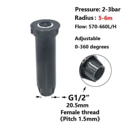 Pop-up Sprinklers Replacement Scattering Nozzles 0~360 Degree Adjustable Garden Park Farm Grass Lawn Crops Irrigation Tool