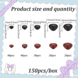 1 Box Safety Eyes and Noses Plastic Craft Doll Eyes with Washers Oval Plastic Bear Eyes and Noses for Stuffed Animals