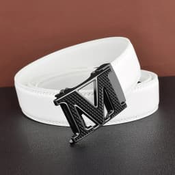 High Quality M Letter White Men Designer Shapes Luxury Brand Automatic Belt Buckle Cow Cow Cow Wait Blood Die