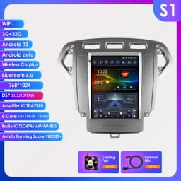 Hizpo 9.7 inch Android 14 For Ford Mondeo Mk4 Galaxy A/C 2007-2010 Car Radio Multimedia Video Player GPS 4G Wireless Carplay DSP