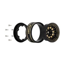 INJORA 39g Black Coating Brass 1.0" Beadlock Wheel Rims for 1/24 1/18 RC Crawler Car Axial SCX24 AX24 TRX4M FCX24 (W1008)