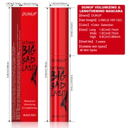 DUNUF Long-Lasting Mascara 1 Pcs Waterproof Sweat-Proof Non-Smudging Thin Thick Curling Beginner Friendly Makeup Product