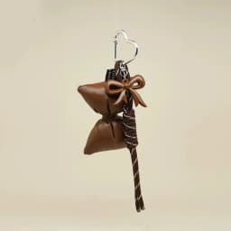 Sweet Quilted Leather Bow Keychain Organizer Cute Mini Bag Charm for Girls Sweet Korean Bow Key Holder with Pendant