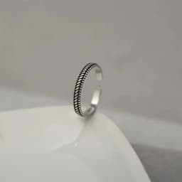 925 Sterling Silver Weave Fine Black Rings For Women Couple Wedding Elegant Luxury Jewelry Accessories Jewellery Moneys 925