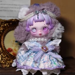 Doll Clothes For Skullpanda V3 You Found Me Series Ratty Bear Purple Dress Replacement10cm Mini Doll Outfit Accessories Gifts