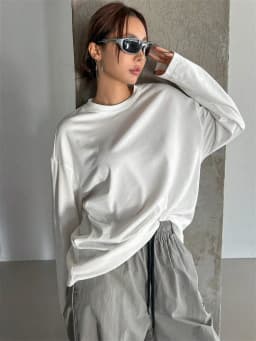 Women Basic Long Sleeve Loose O-neck T-shirt Autumn Winter Solid Color Tee Top Streetwear