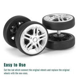 8Pcs Silver Luggage Wheel Replacement with Screw Travel Luggage Wheels Replacement Suitcase Parts 60mm Axles Caster Wheel Repair