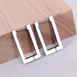 Fashion Personality Geometric Triangle Square Star Heart U Shape Hoop Earrings Men Women Stainless Steel Punk Piercing Jewelry