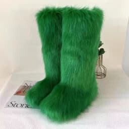 New Woman Boots High Boots Over-the-knee Fur Snow Boots Women's Fashion Warm Wool-like Boots Plus Velvet Padded Winter Boots