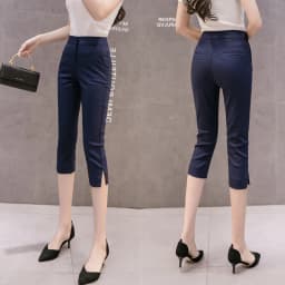 Casual Summer 2026 Women's Slim Fit Thin Pencil Pants Seven-Foot Length Split Fashionable Cotton Nylon Blend Cool Feeling