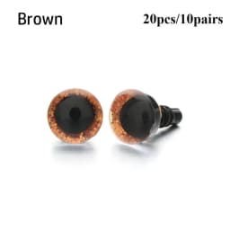 10Pairs 10mm Puppet Crystal Eyes Glitter Crystal Eyes Stuffed Toys Parts Eyes Crafts with Washer DIY Doll Accessories