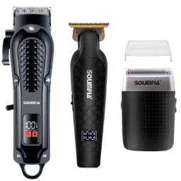 SOLIMPIA 3PC Hair Clipper Grooming Kit for Men Trimmer Shaver Wet and Dry Precision Haircut Tools for a Neat And Tidy Look